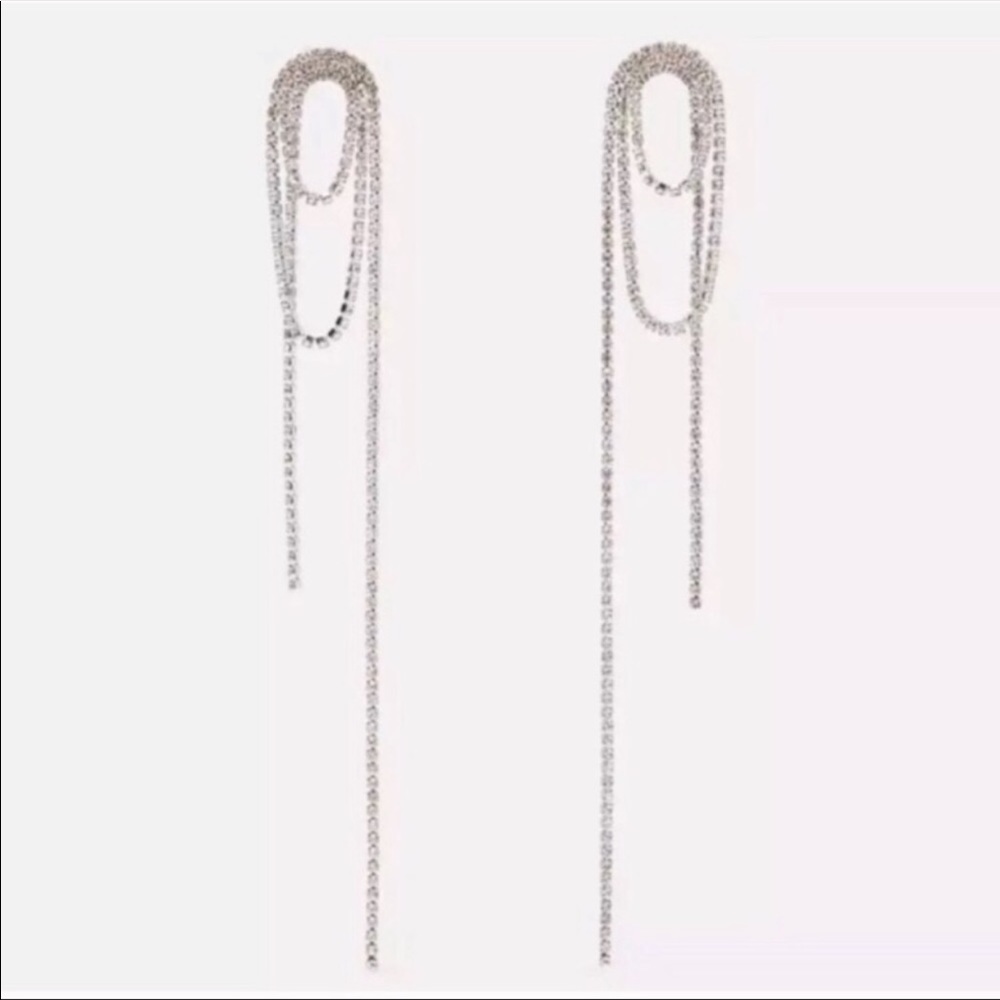 Zara Rhinestone Drop Earrings - Picture 3 of 7